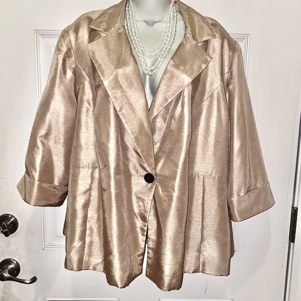 Dana Kay Metallic Champagne Blazer